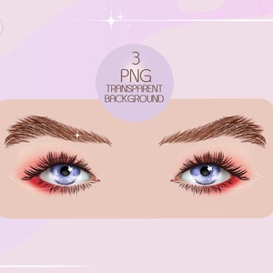 Blue Eyes Clipart: Woman&#39;s Makeup Graphic (PNG Digital Download)