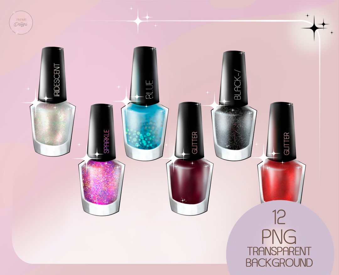 Nail Polish Png Glitter Nail Polish Clipart Accessories - Etsy