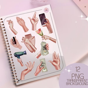 Frau Hände Clipart, Bündel Handgesten Grafik, Handzeichen Clipart-Set, Overlay, Sublimation png, Small Business Girl