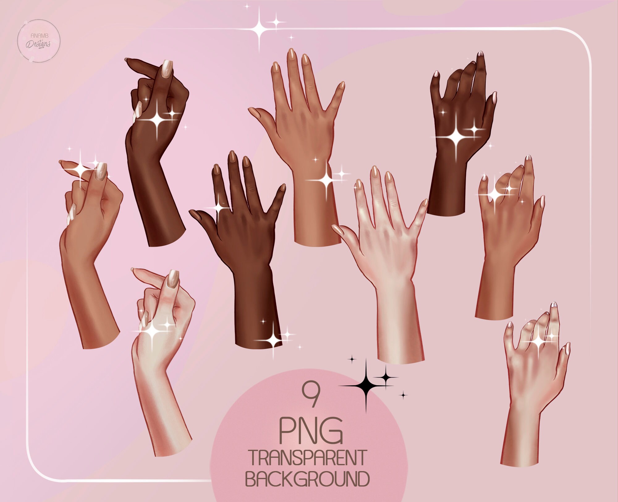 Hands Png Female Hands Hand Poses Printable Jewelry - Etsy