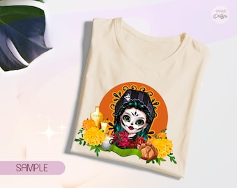 Floral Sugar Skull Clipart: Dia De Muertos PNG (Digital Download)