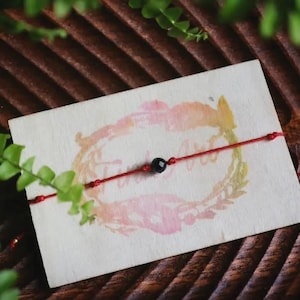 Men's Red protection bracelet with black tourmaline