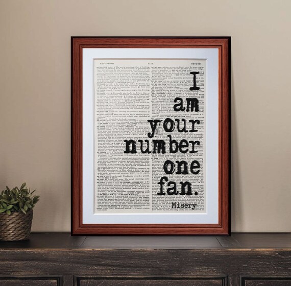 Stephen King Misery Quote Dictionary Page Art Print Vintage Etsy