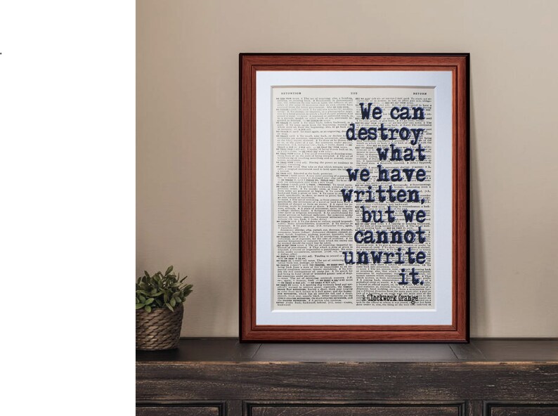 A Clockwork Orange Movie quote dictionary page art print Etsy