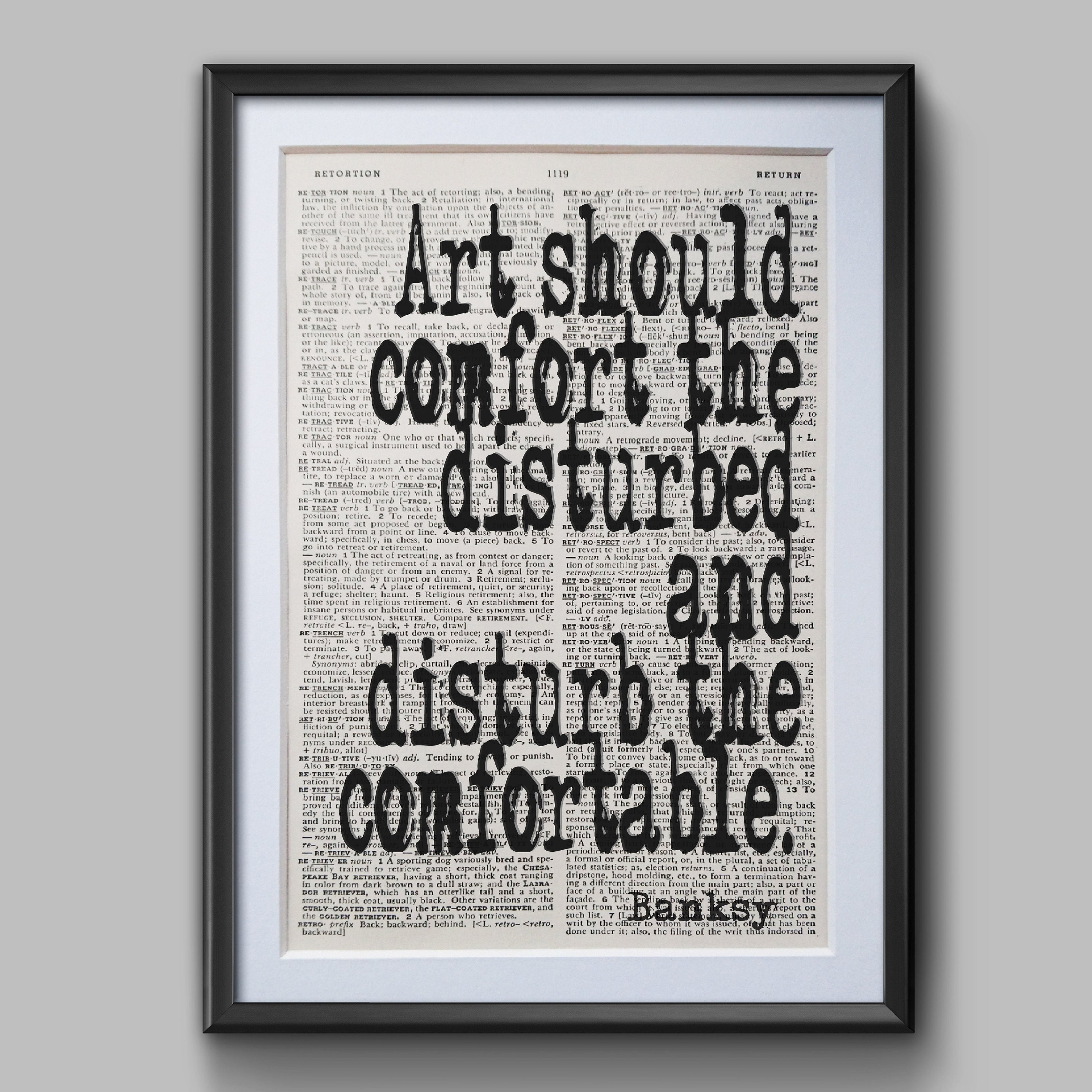 Banksy Quote Dictionary Page Art Print Vintage Antique - Etsy