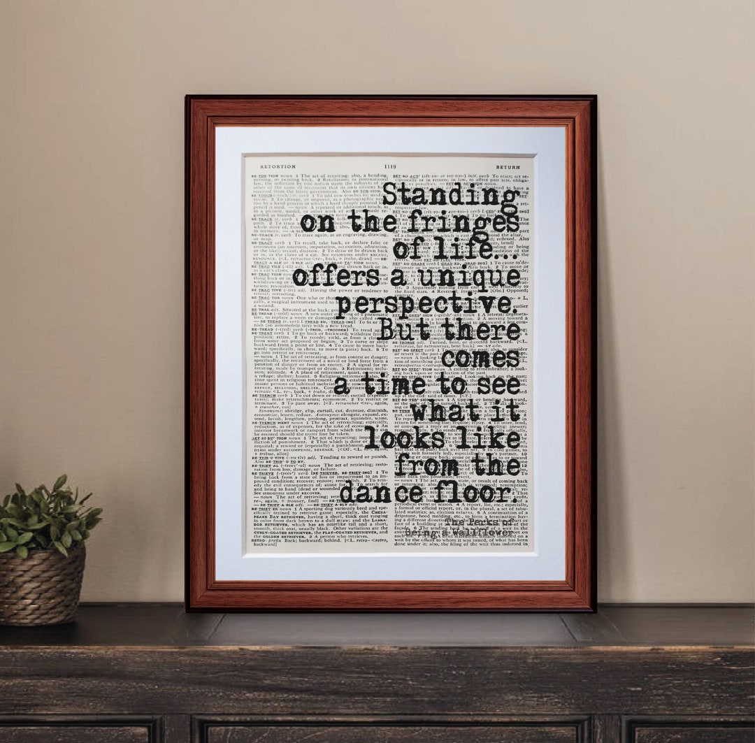 The Perks of Being A Wallflower Quote Dictionary Page Art Etsy