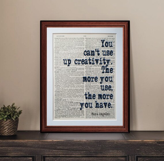 Maya Angelou Quote Dictionary page art print gift literary quote
