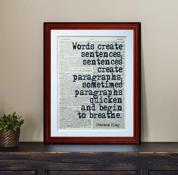 Stephen King Citation Dictionnaire Page Art Print Vintage Etsy France Stephen King Citation Dictionnaire Page Art Print Vintage Etsy France