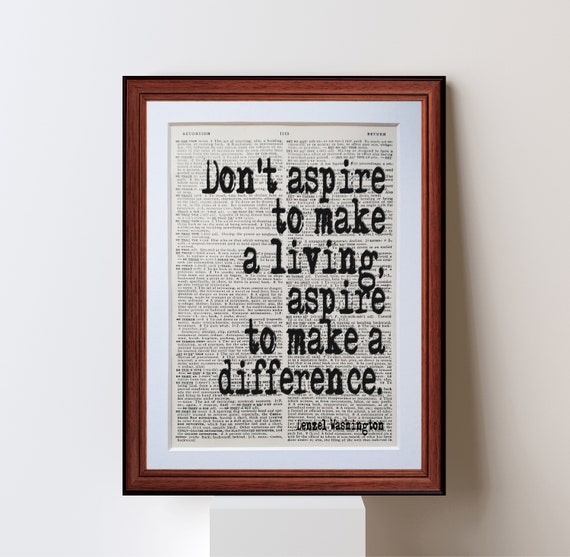 Denzel Washington Citation Dictionnaire Page Art Print Etsy France