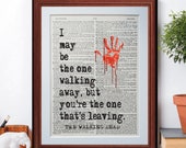 The Walking Dead quote dictionary page art print - vintage antique inspiration