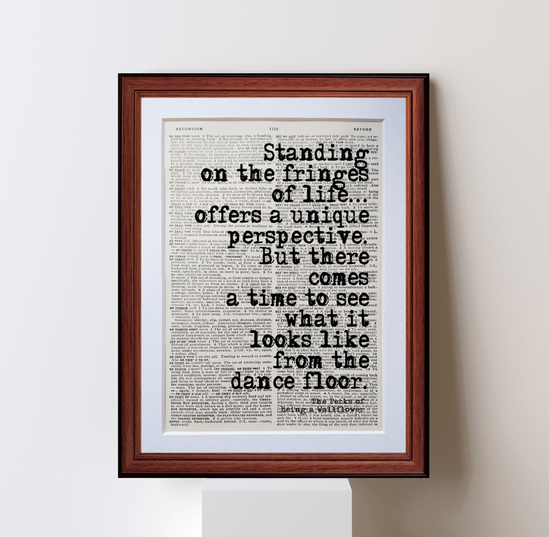 The Perks of Being A Wallflower Quote Dictionary Page Art Etsy