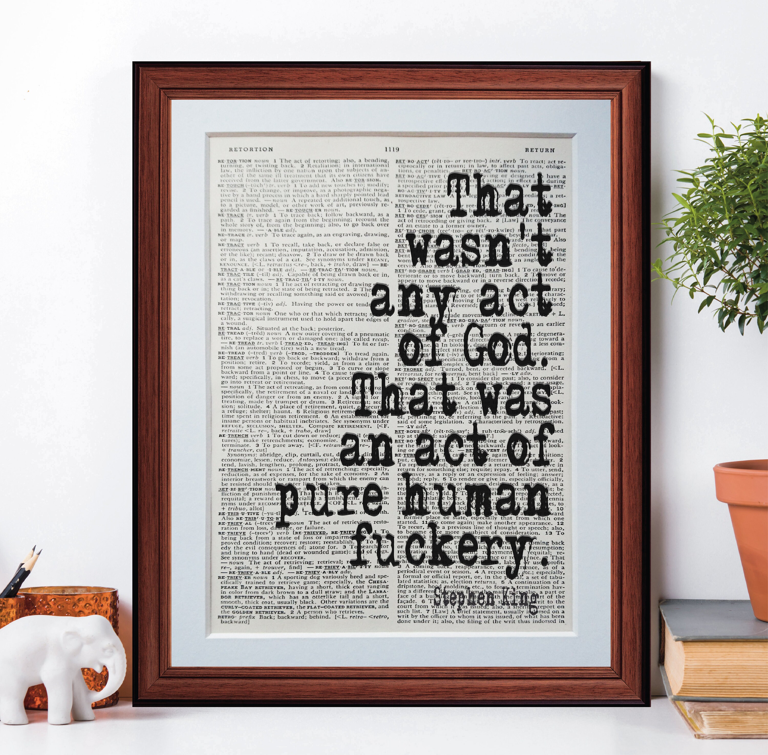 Stephen King citaat woordenboek page art print vintage Etsy