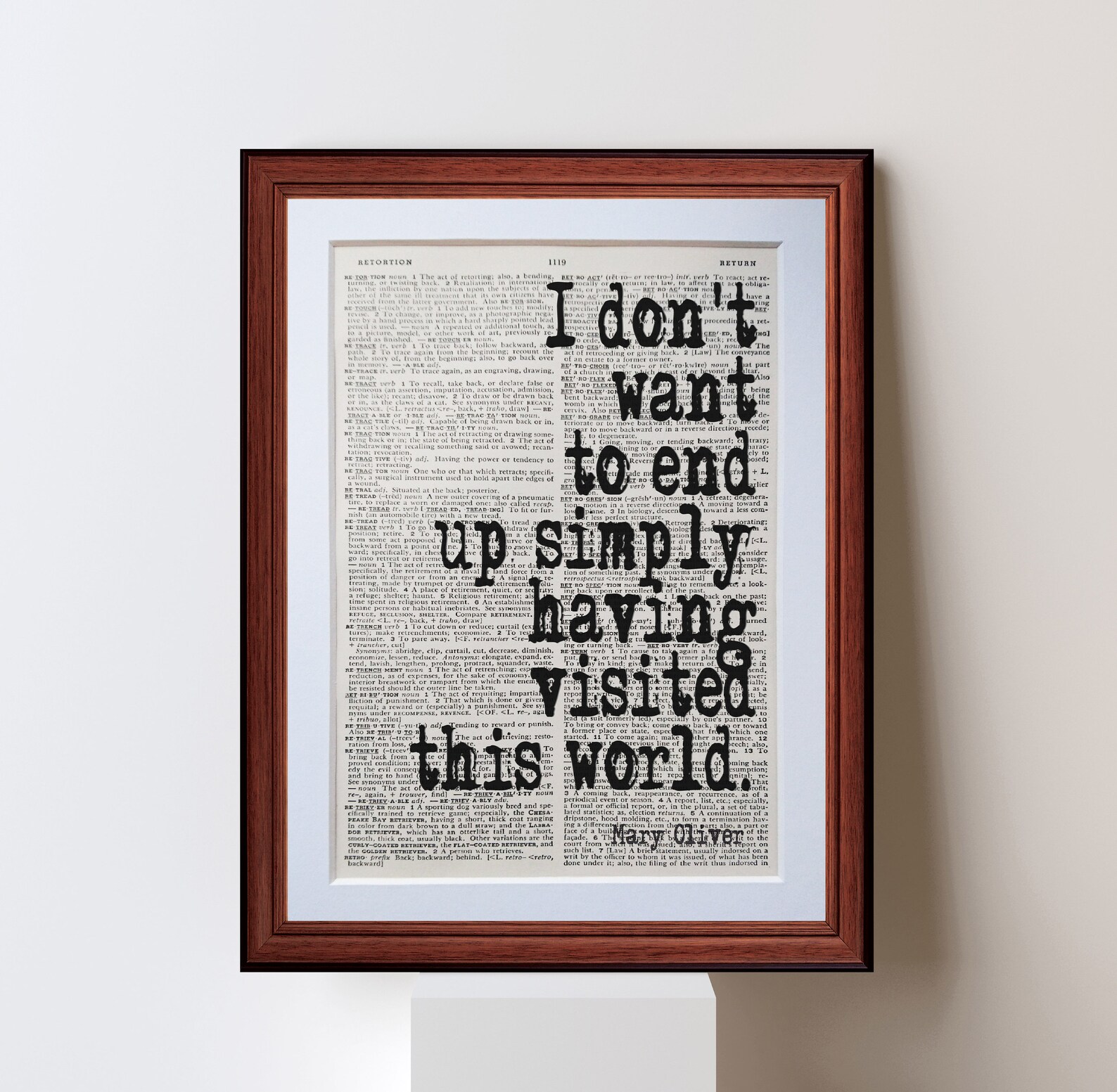 Mary Oliver citaat woordenboek pagina kunst afdrukken Etsy