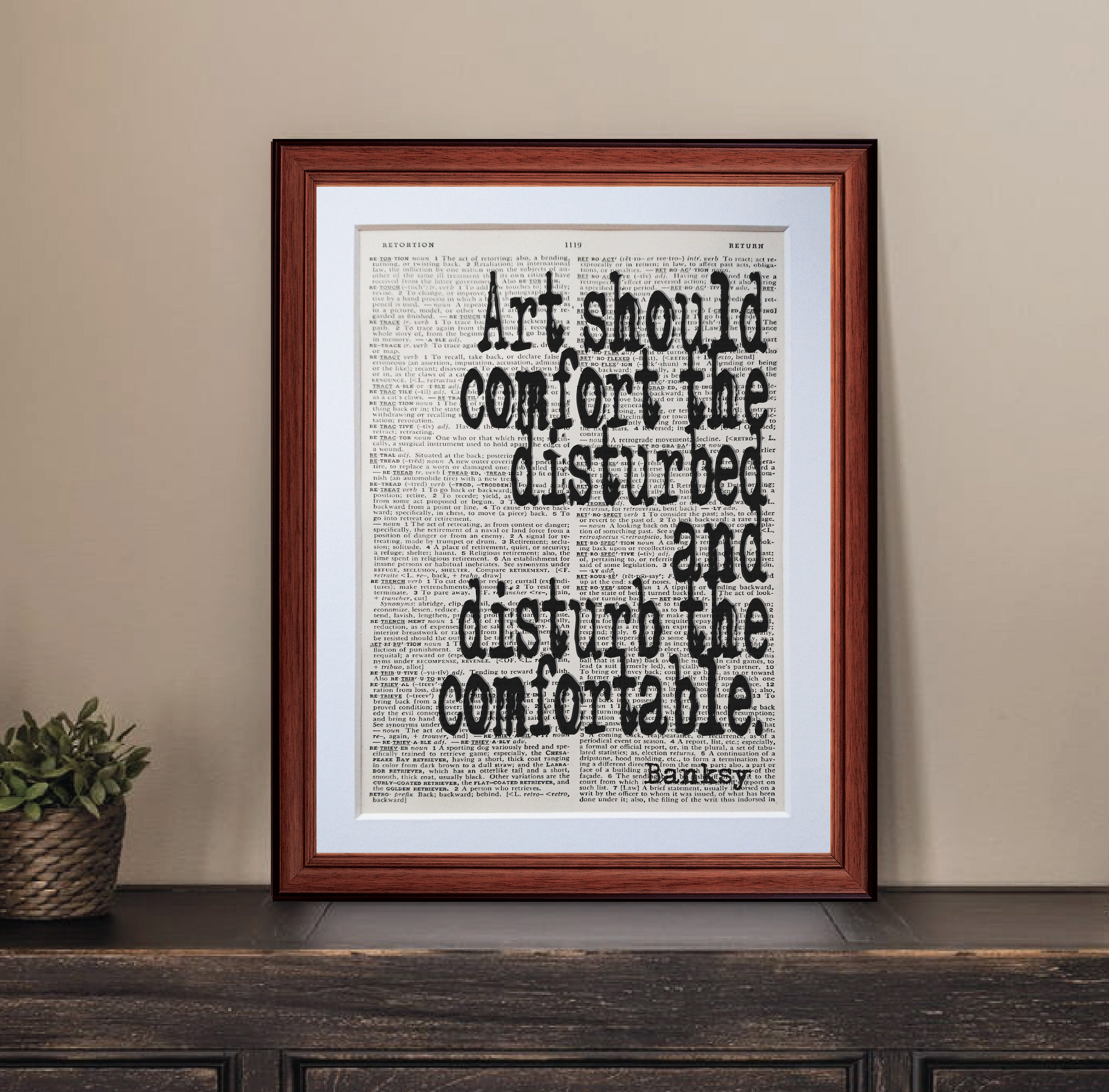 Banksy quote dictionary page art print vintage antique Etsy
