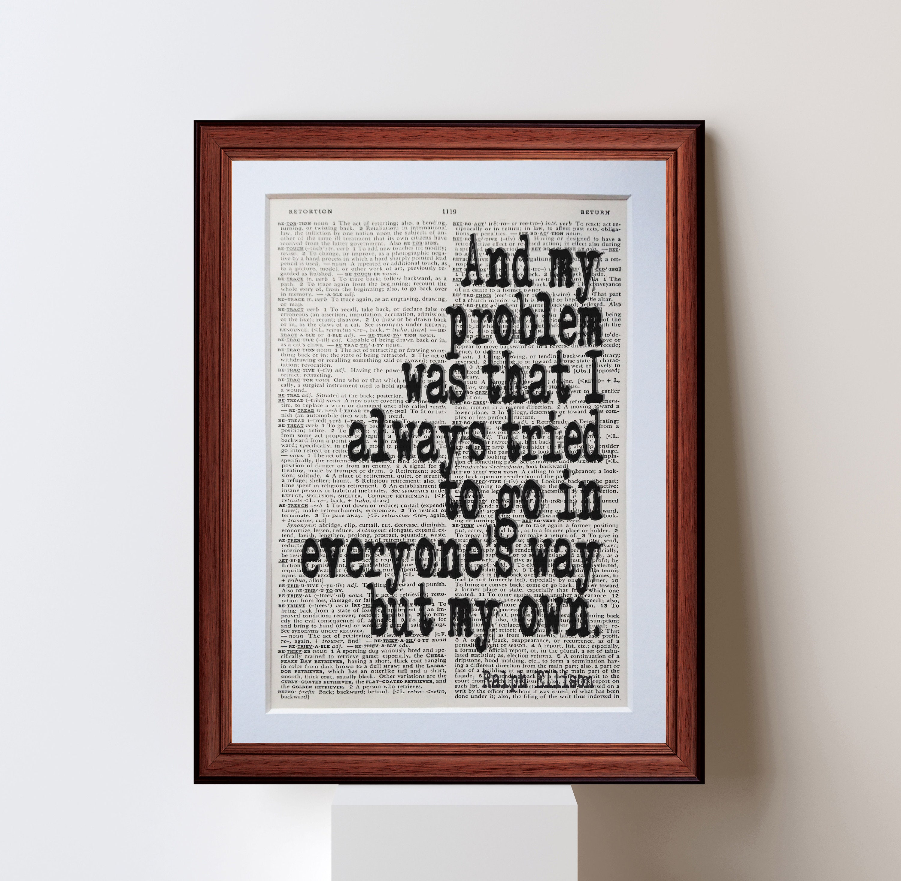 Ralph Ellison Quote Dictionary Page Art Print Vintage - Etsy Israel
