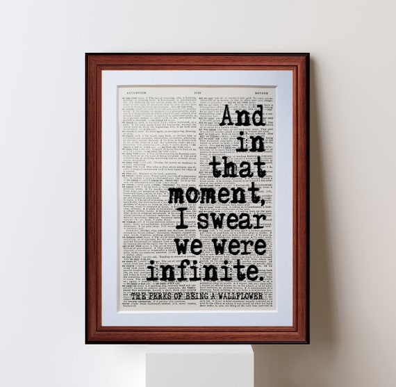 Perks Of Being A Wallflower Quotes The Perks Of Being A Wallflower Quote Dictionary Page Art | Etsy India