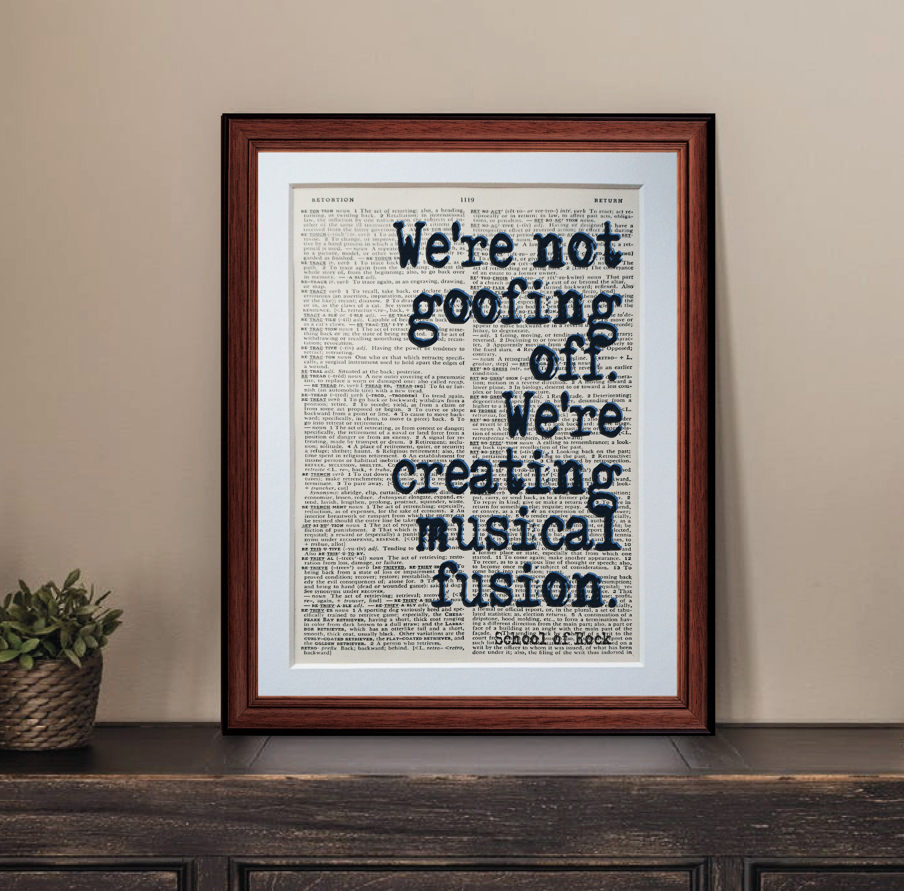 School of Rock Quote Dictionary Page Art Print Vintage - Etsy UK