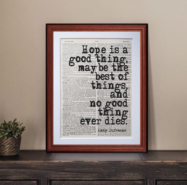 Andy Dufresne Shawshank Redemption Quote Dictionary Page Art Etsy