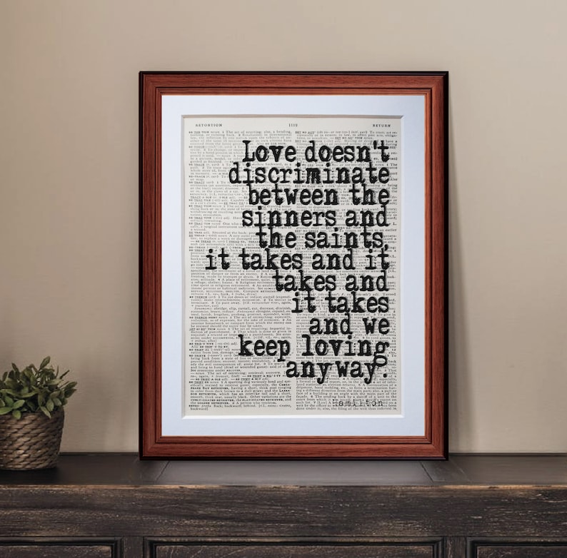 vintage antique inspiration Hamilton quote dictionary page art print