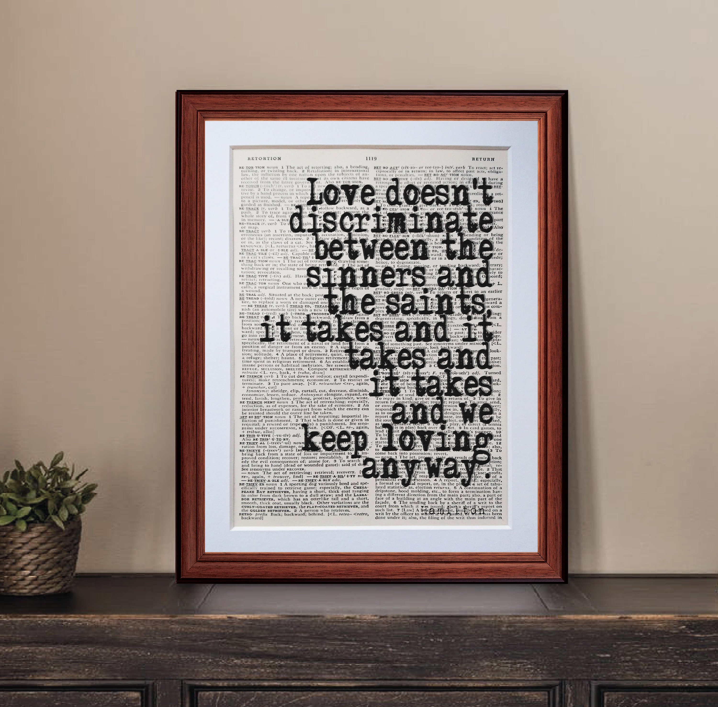 vintage antique inspiration Hamilton quote dictionary page art print
