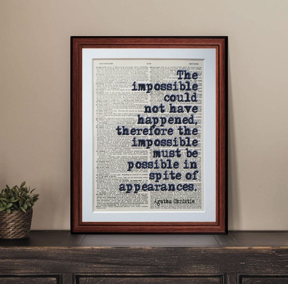 Agatha Christie Citation Dictionnaire Page Art Print Vintage Etsy France