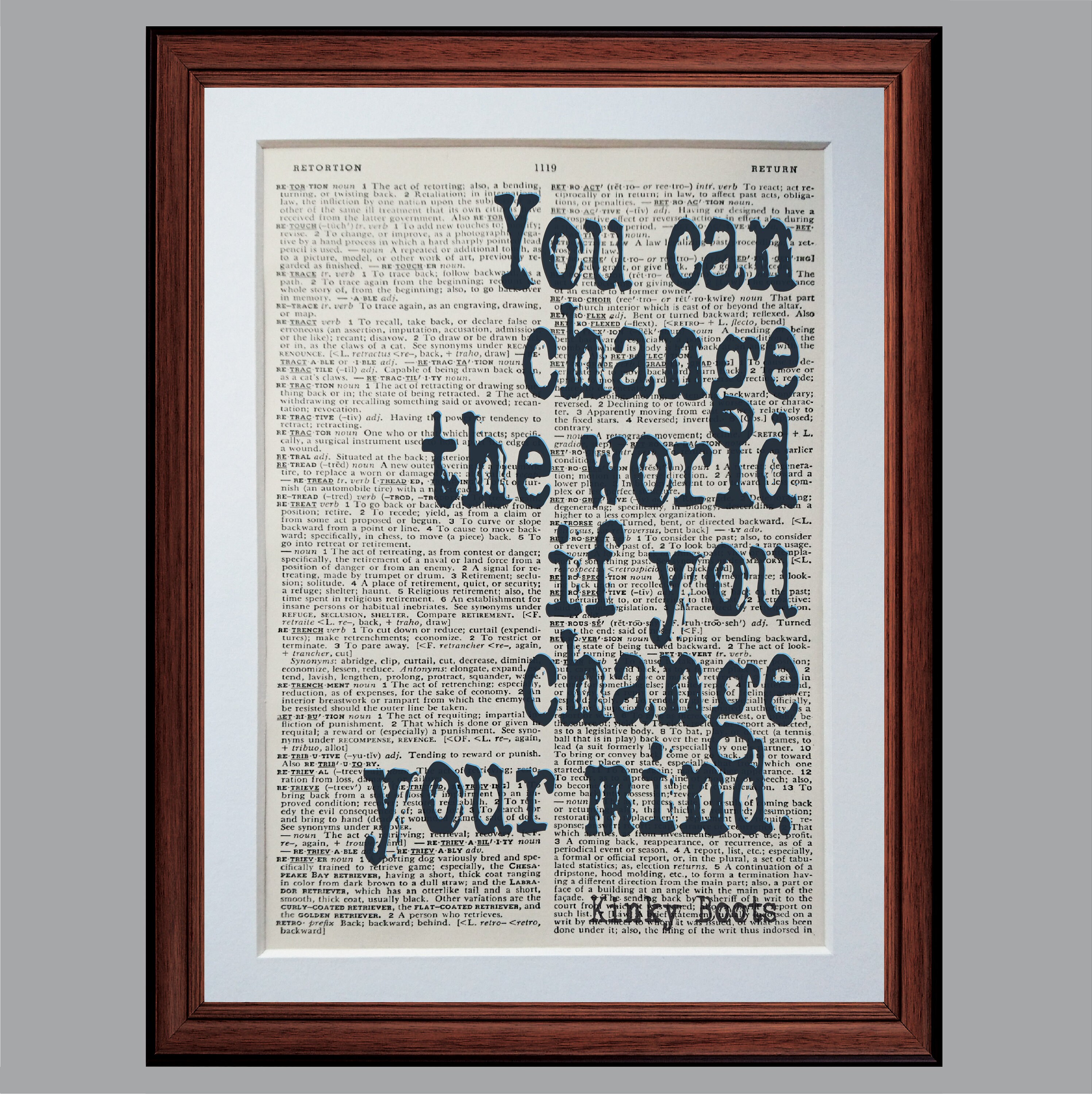 Kinky Boots Quote Dictionary Page Art Print Vintage Antique Etsy