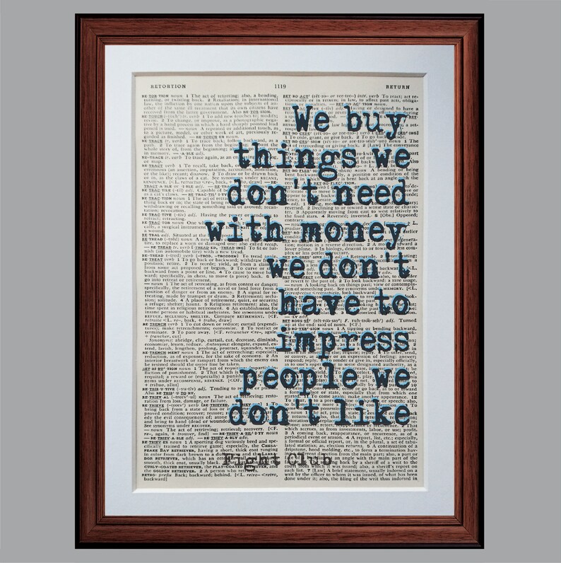 vintage antique inspiration quotes Fight Club quote dictionary page art print