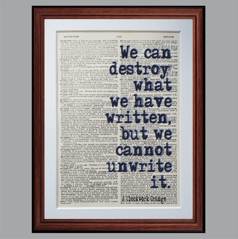 A Clockwork Orange Movie quote dictionary page art print Etsy