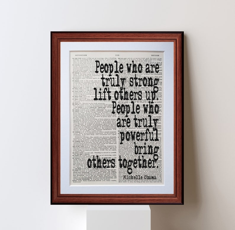 Michelle Obama citation dictionnaire page dart imprimer Etsy