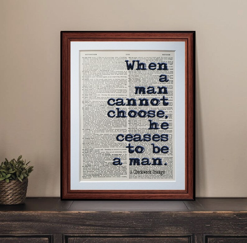 A Clockwork Orange Movie Quote Dictionary Page Art Print Etsy