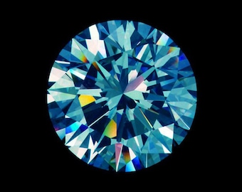 Vivid  Blue Round Cut 0.50 Ct - 5.00 Ct VVS1 Lab Created Hand Made Loose Moissanite Best For Jewelry
