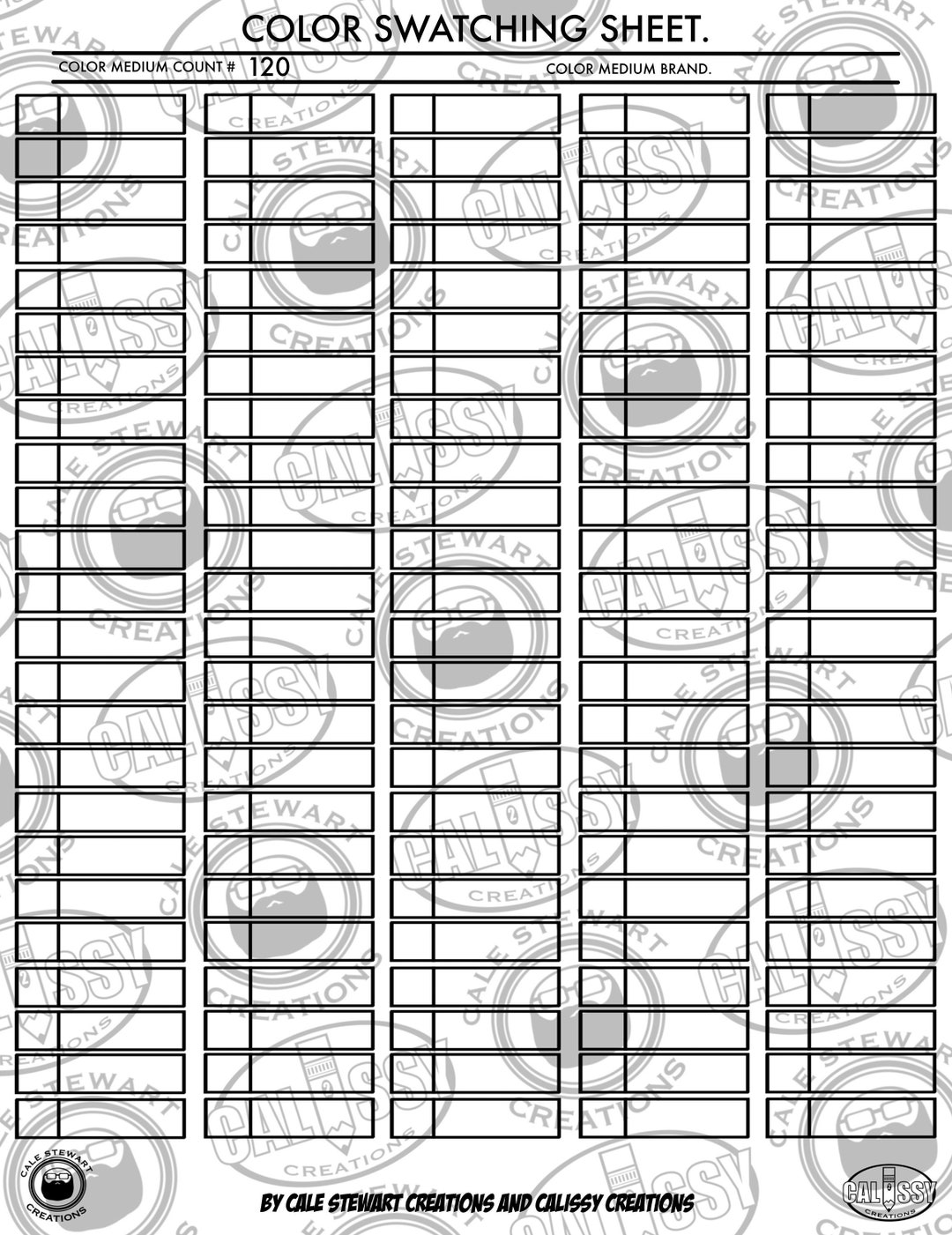 Printable Color Swatch Chart 120 Colors Blank Swatch - vrogue.co