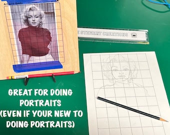 Hoja transparente de tamaño 5x7 con superposición de cuadrícula