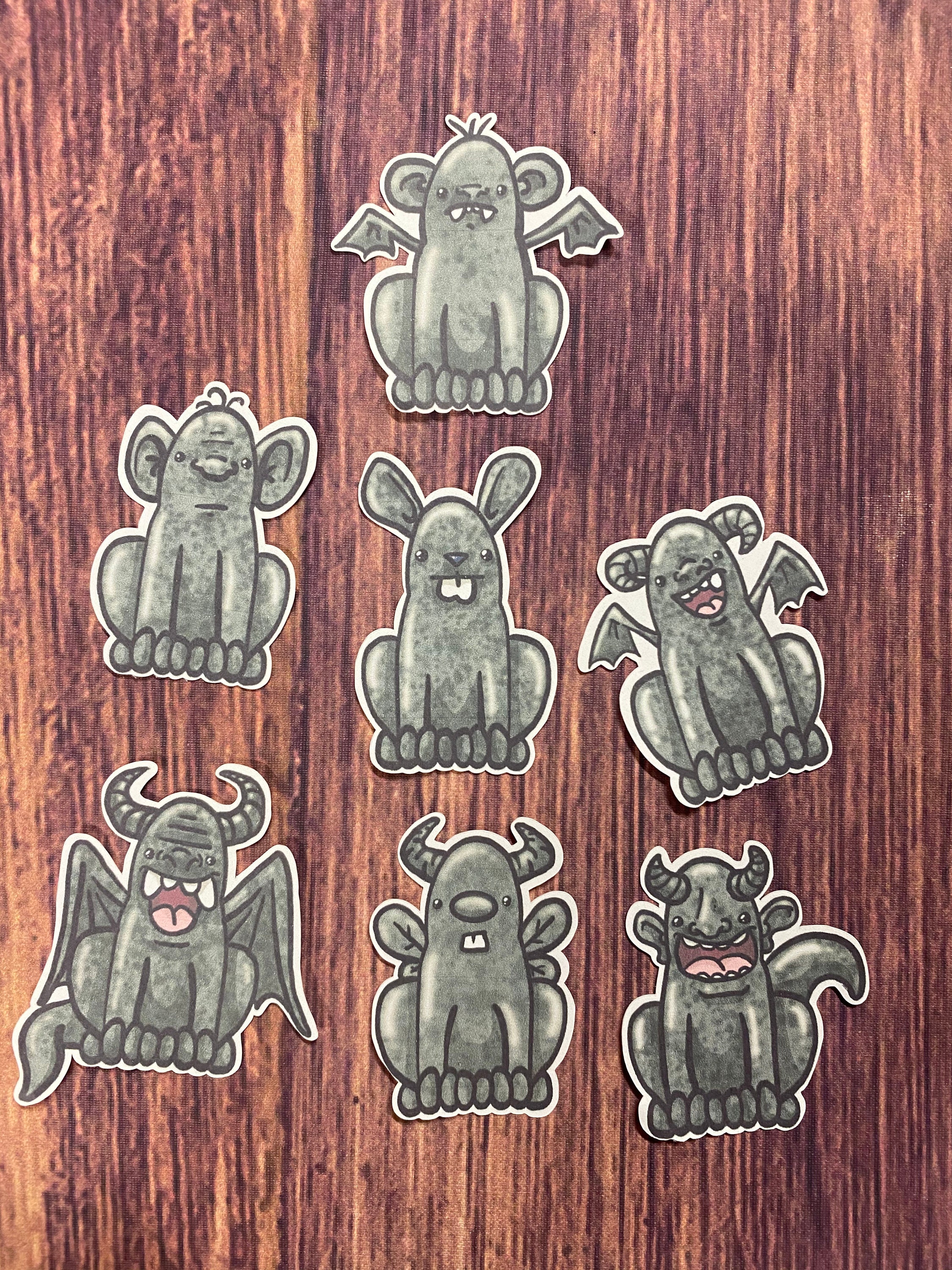Kawaii Gargoyle Stickers: Matte Black and White, 2-inch (16-pack) - Etsy