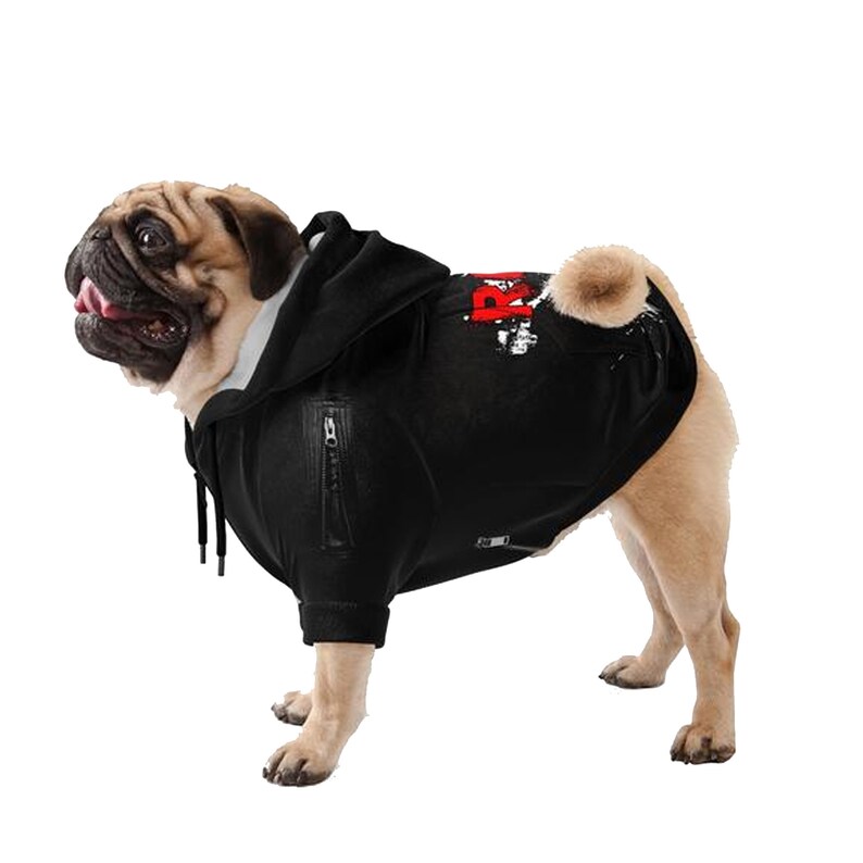 Rock Star Leather Print Dog Hoodie