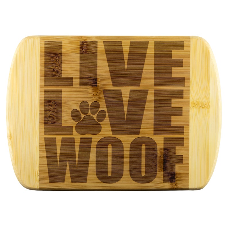 Live Love Woof Bamboo Cutting Board