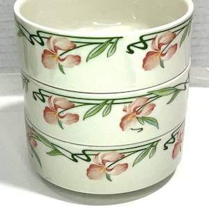 Vintage Villeroy and Boch Porcelain Fruit Dessert Sauce Bowls Miami Pattern 1980s