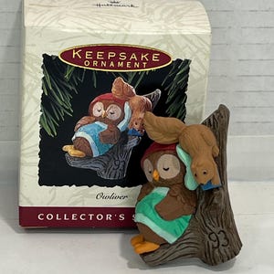 Vintage Hallmark Handcrafted Ornament Owliver NIB 1993