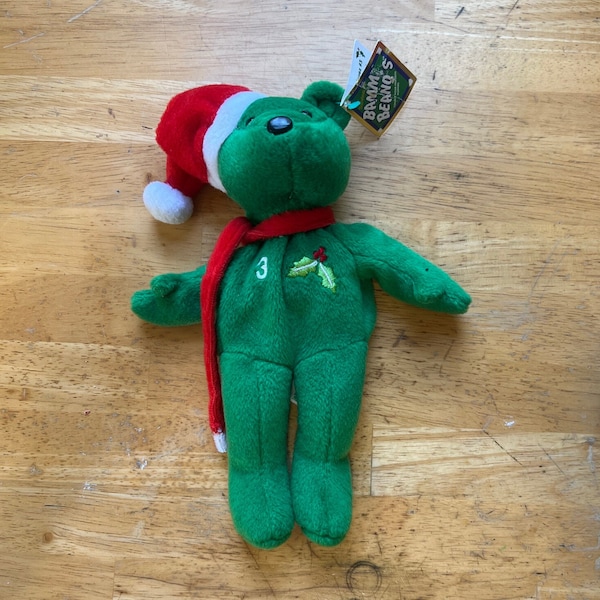 Vintage Bamm Beanos Christmas Beanbag Plush Alex Rodriguez #3 with Original Tags 1998