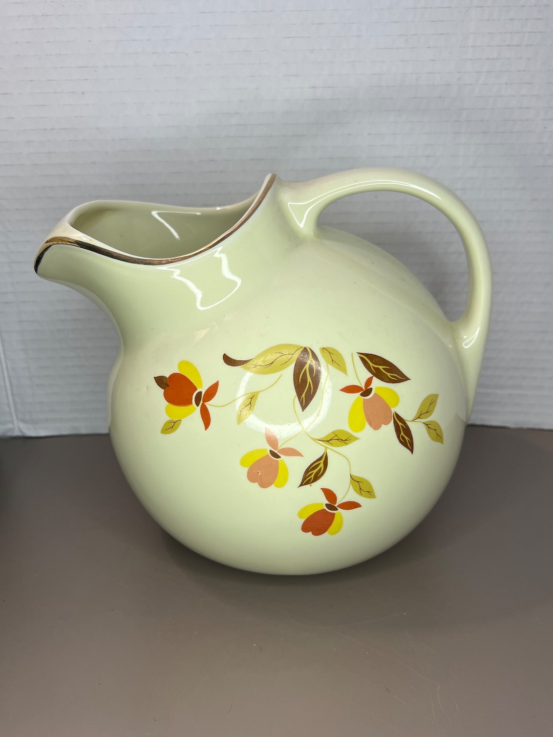 Vintage Hall’s Superior Quality Kitchenware Stoneware Pitcher With Ice ...