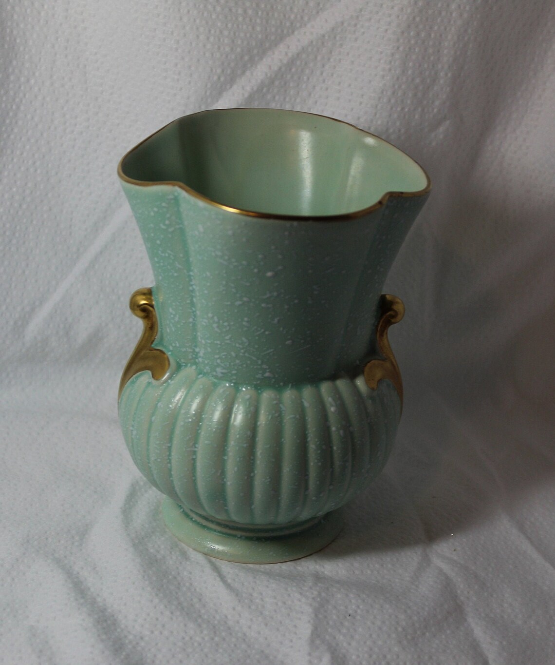 Rare Crown Devon Pottery Pale Green Speckled White Etsy Israel