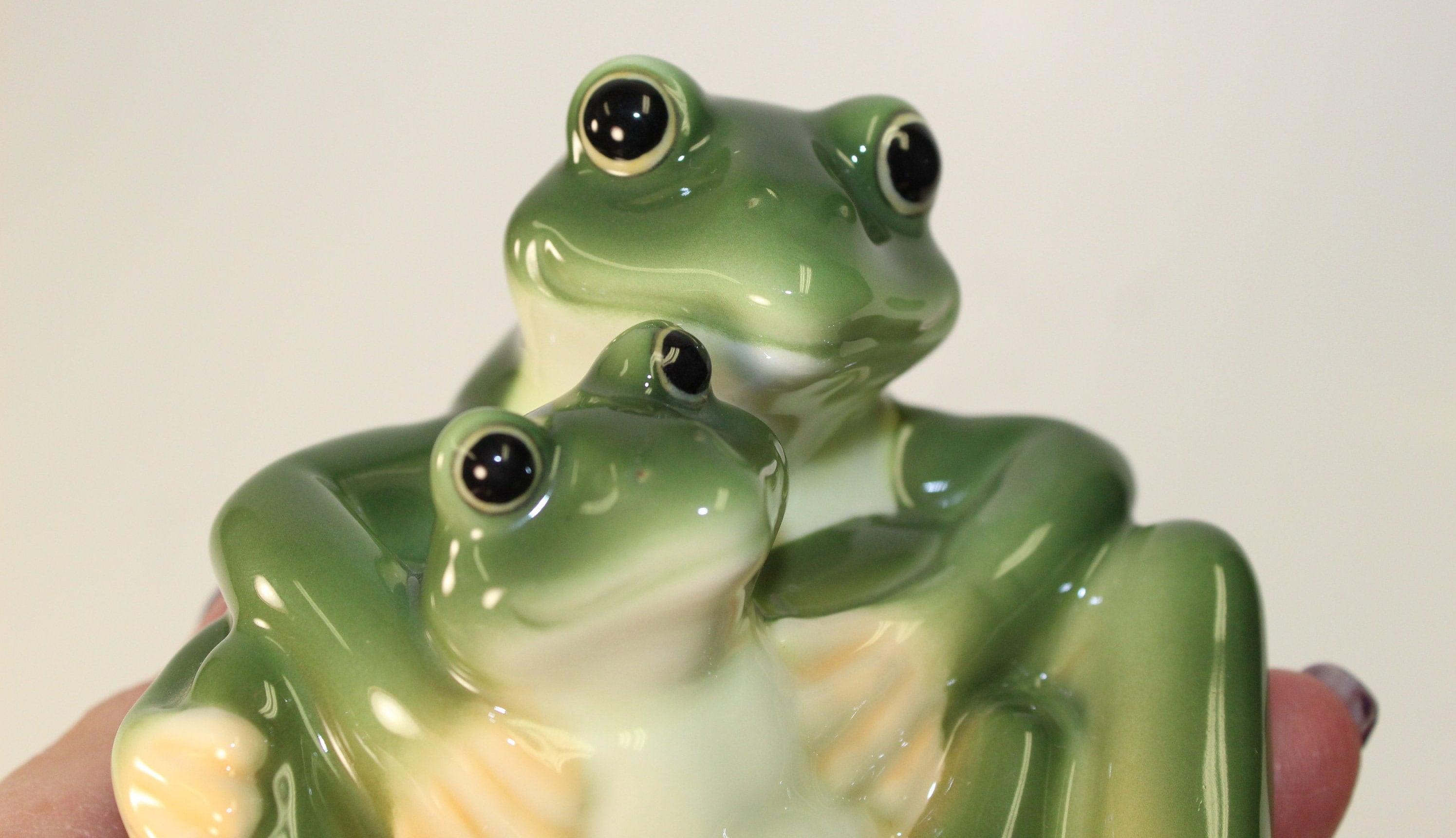 Franz Porcelain Amphibia Frog Mother & Daughter Figurine Etsy UK
