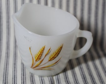 Milk glass creamer wheat design