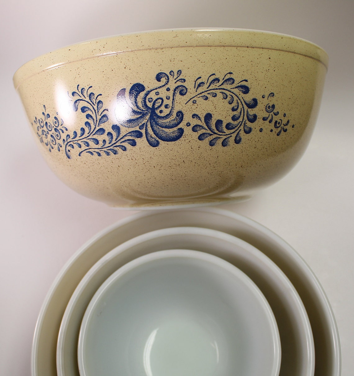 Vintage Pyrex Homestead Mixing Bowl Set of 4 from 1970s Tan Etsy