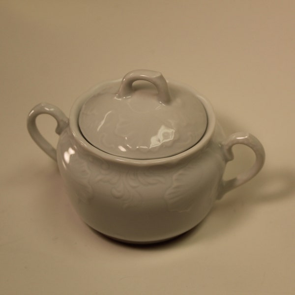Sweet white sugar bowl with lid Badash Fine Porcelaine Poland