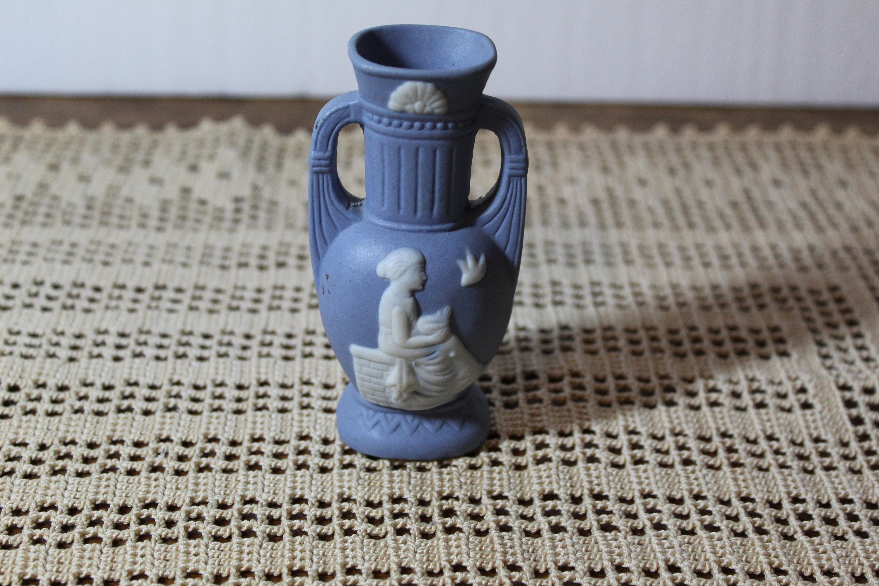 Vintage Occupied Japan Blue and White Miniature Vase/pitcher Etsy Ireland