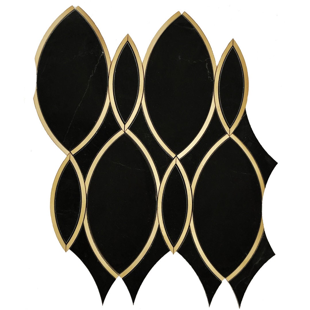 Marble Tile With Brass Inlay Etsy UK