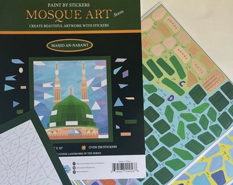 Masjid An Nabawi stickers set, Madina paint by sticker, Mosque Art by Momin Explorers,  Islamic gift, Islamic Art kit, Ramadan, Eid, Umrah