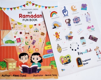 Libro delle attività del Ramadan, calendario delle attività, artigianato islamico, decorazioni per l'Eid/Ramadan