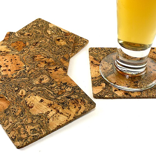 Large Hexagon Cork Drink Coaster Set Modern Coasters for Etsy